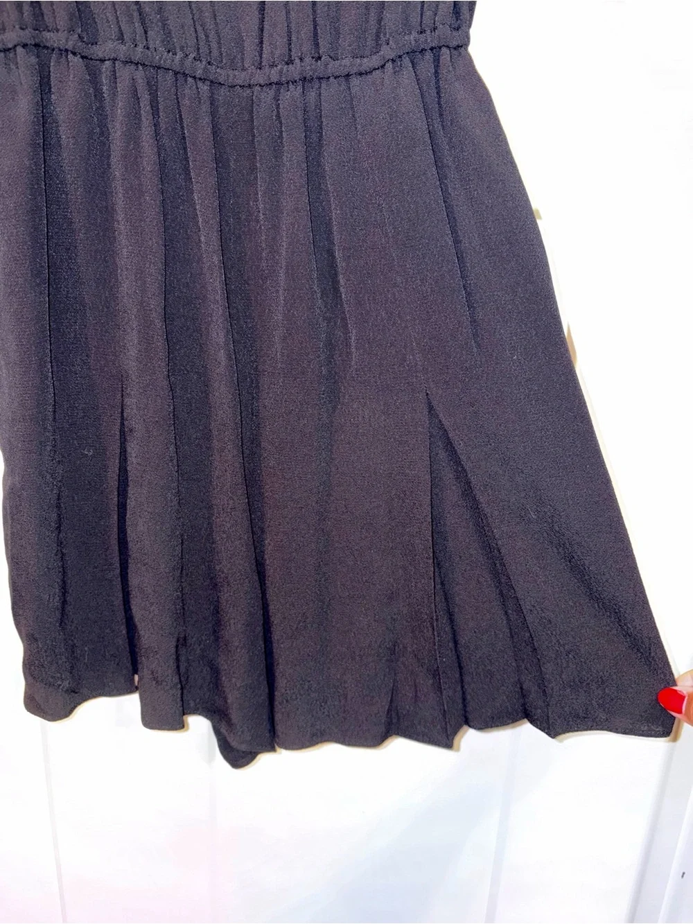 Kate Spade black fluid crepe romper shorts w/ pockets sleeveless XXS